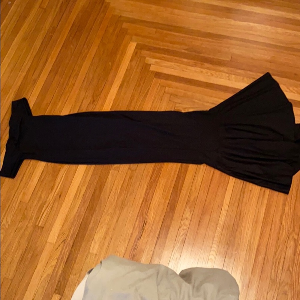 Black mermaid bardot maxi dress